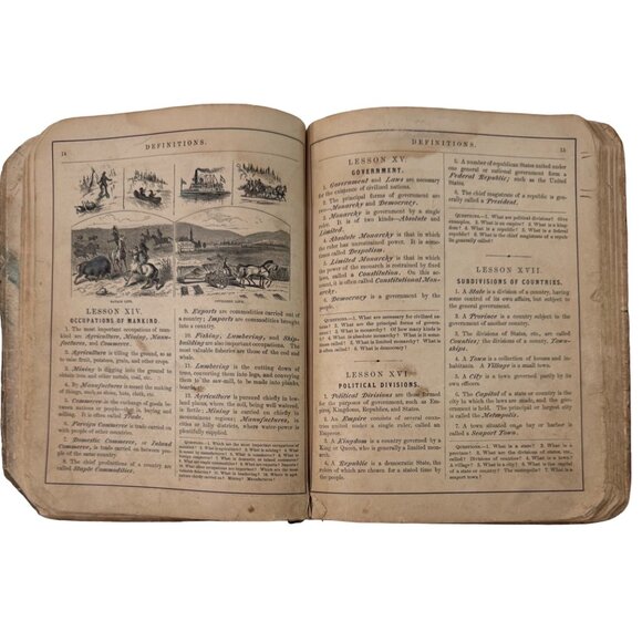 Colton's New Introductory Geography 1875 Hardback Book D. D. Merrill Damage READ - Picture 16 of 16